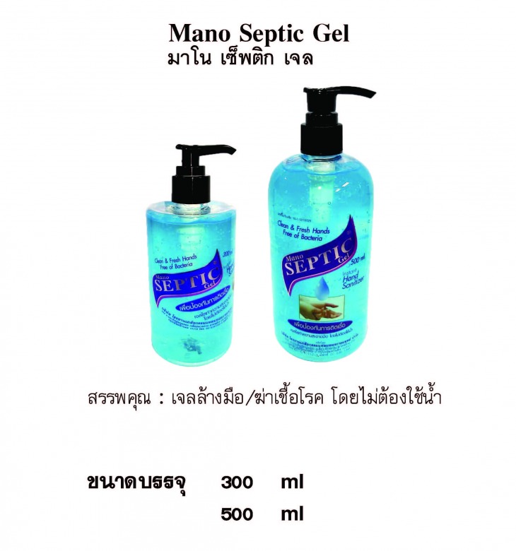 แอลกอฮอล์เจล Mano Septic Gel 