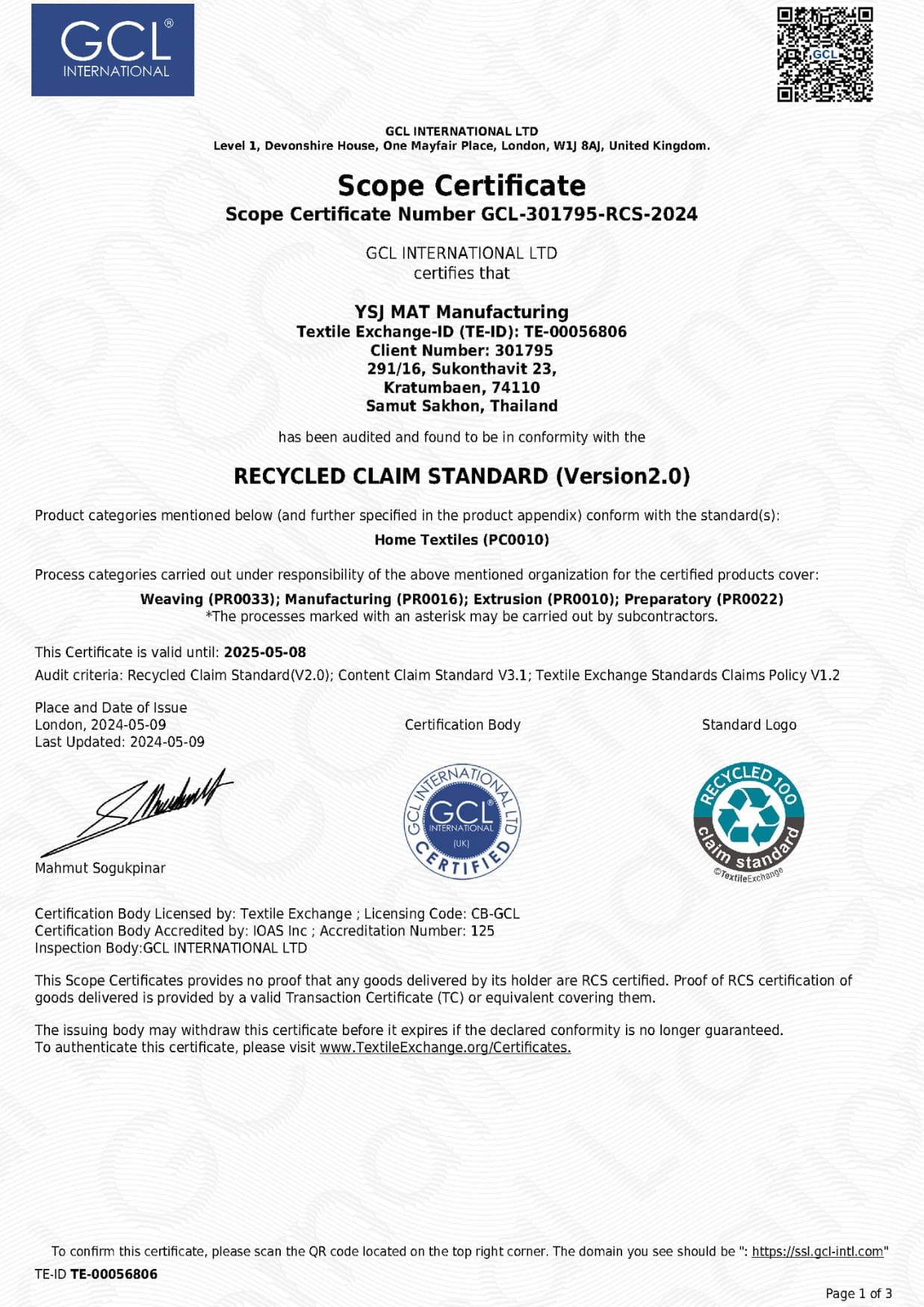 scope certificate