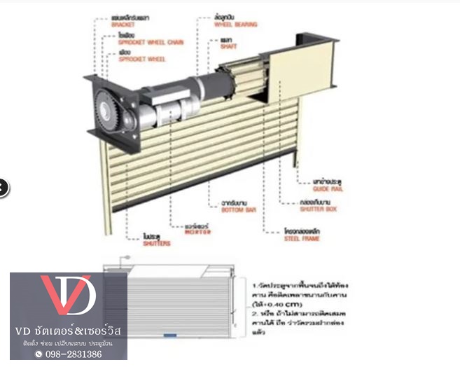 รับติดตั้งประตูม้วนระบบมอเตอร์ไฟฟ้า