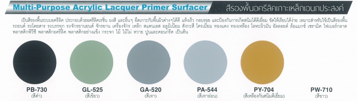 สีสเปรย์ leyland - สีรองพื้นอครีลิคเกาะเหล็กเอนกประสงค์ (Muti-Purpose Acrylic Lacquer Surfacer)