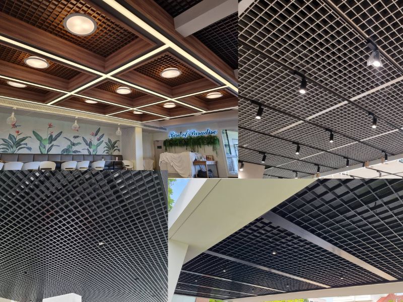 ผลงานติดตั้ง ฝ้าตะแกรง อลูมิเนียม