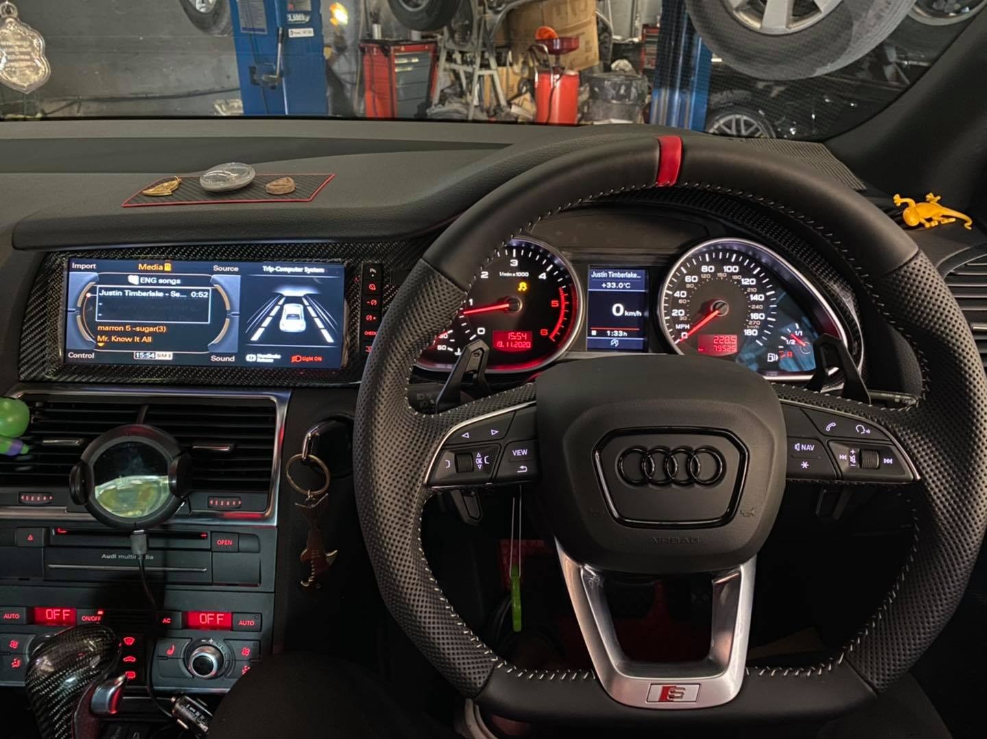 ติดตั้ง พวงมาลัย Audi Q7 2019